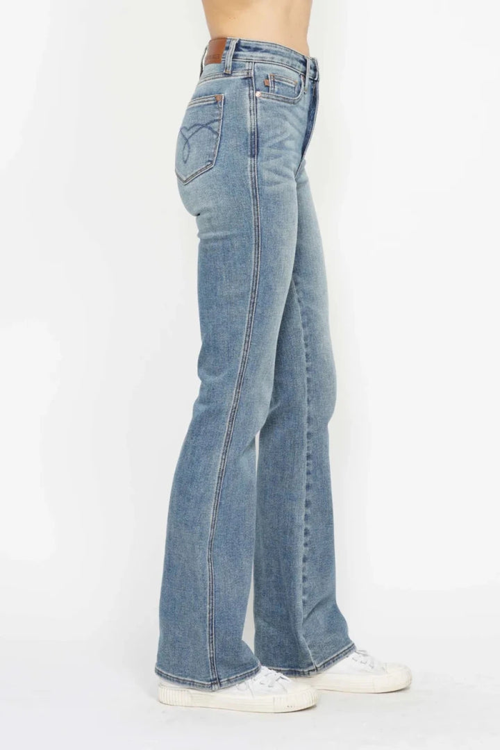 Judy Blue Plus Size Tummy Control Bootcut Jeans - High Waist - AMVIM