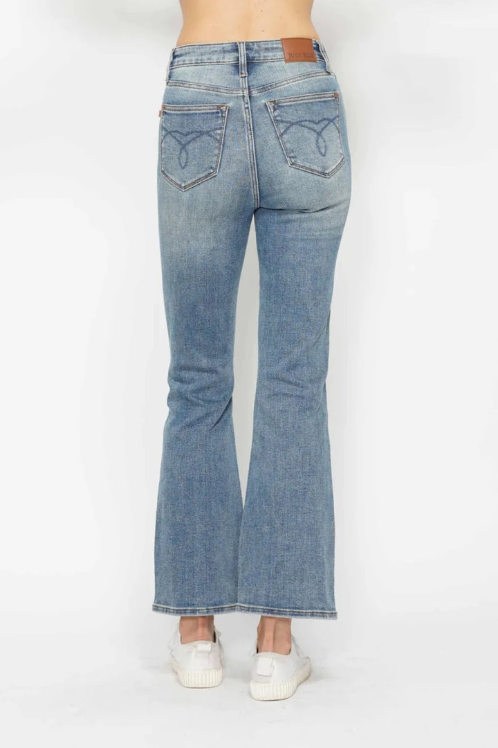 Judy Blue Plus Size Tummy Control Bootcut Jeans - High Waist - AMVIM