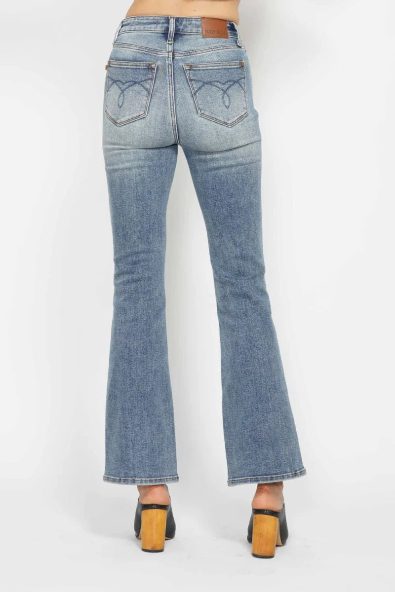 Judy Blue Plus Size Tummy Control Bootcut Jeans - High Waist - AMVIM