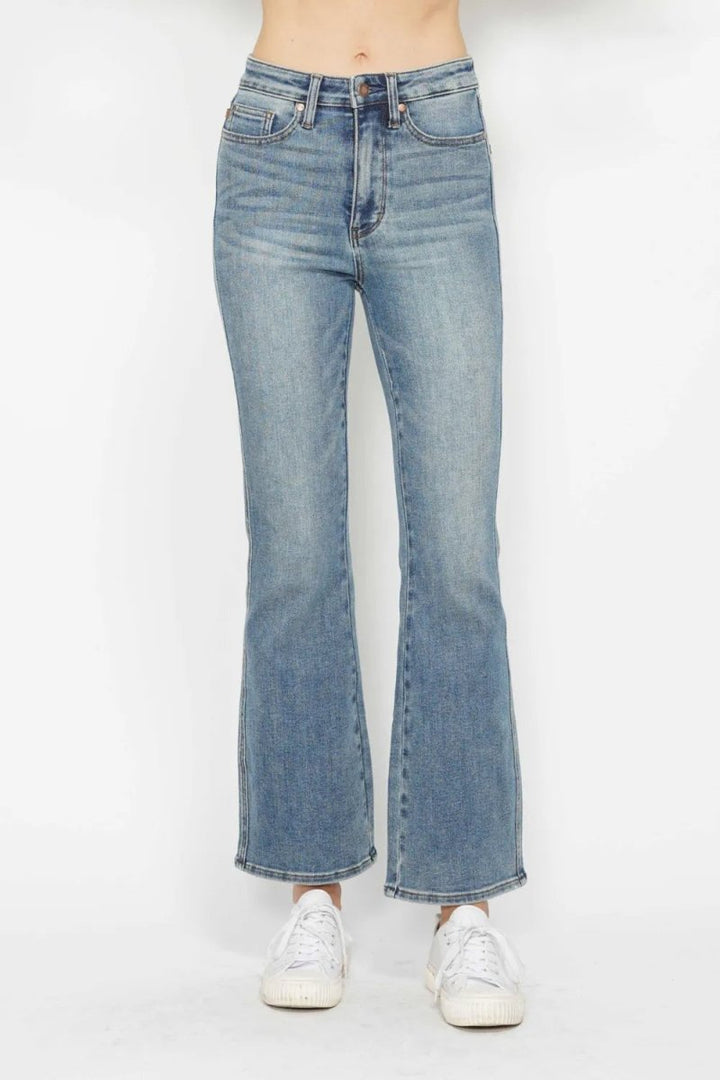 Judy Blue Plus Size Tummy Control Bootcut Jeans - High Waist - AMVIM