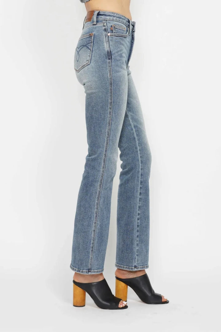 Judy Blue Plus Size Tummy Control Bootcut Jeans - High Waist - AMVIM