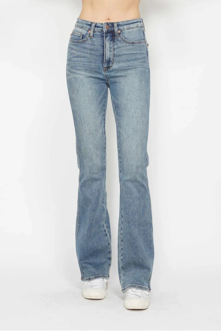 Judy Blue Plus Size Tummy Control Bootcut Jeans - High Waist - AMVIM