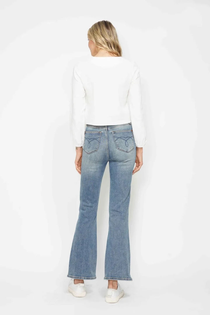 Judy Blue Plus Size Tummy Control Bootcut Jeans - High Waist - AMVIM