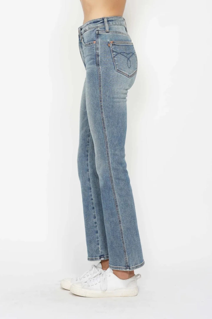 Judy Blue Plus Size Tummy Control Bootcut Jeans - High Waist - AMVIM