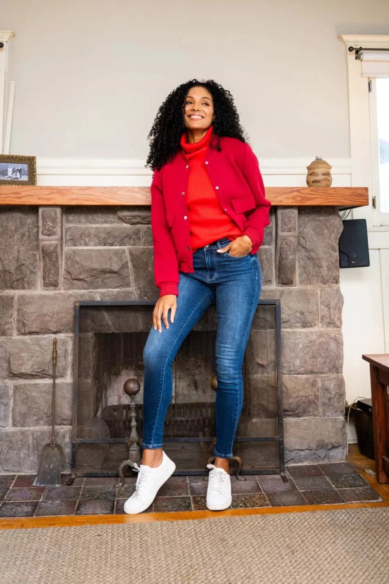 Judy Blue Plus Size Washed Thermal Skinny Jeans - AMVIM