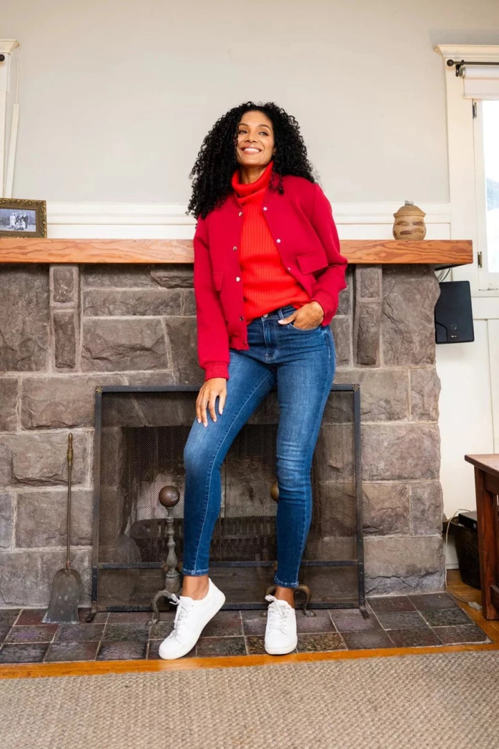 Judy Blue Plus Size Washed Thermal Skinny Jeans - AMVIM