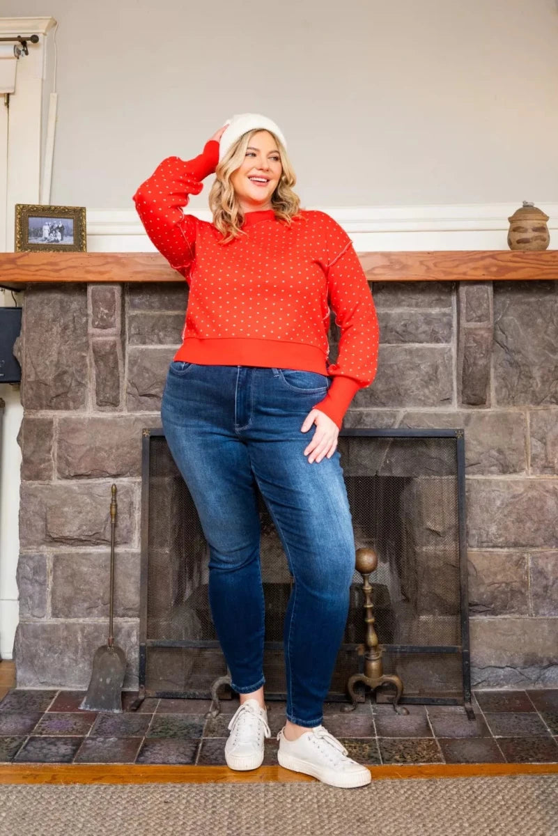 Judy Blue Plus Size Washed Thermal Skinny Jeans - AMVIM