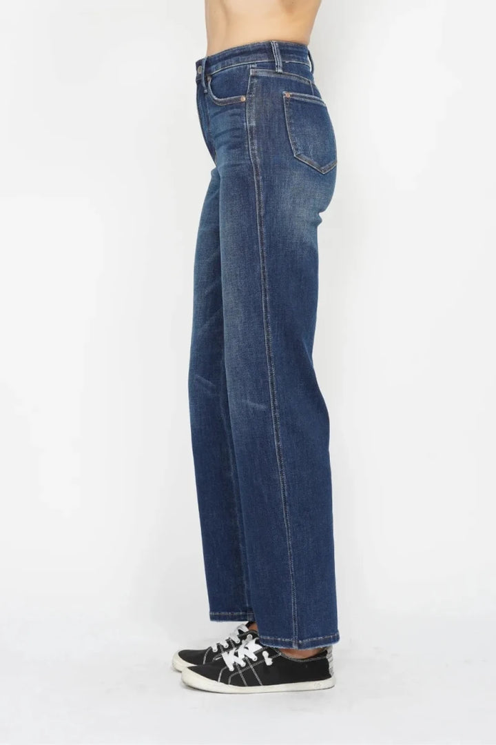 Judy Blue Tummy Control Denim Jeans - High Waist Dark Blue - AMVIM