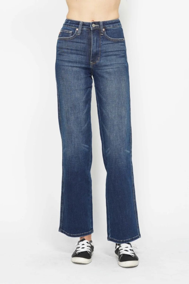 Judy Blue Tummy Control Denim Jeans - High Waist Dark Blue - AMVIM