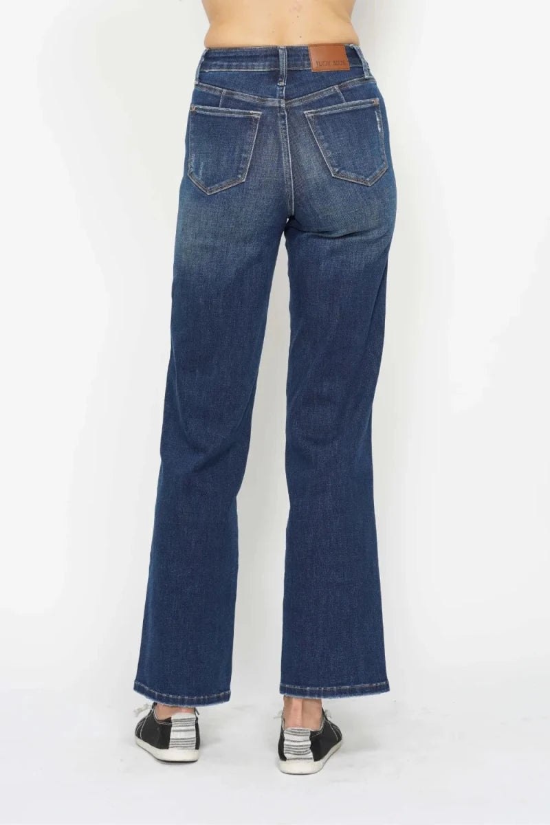 Judy Blue Tummy Control Denim Jeans - High Waist Dark Blue - AMVIM
