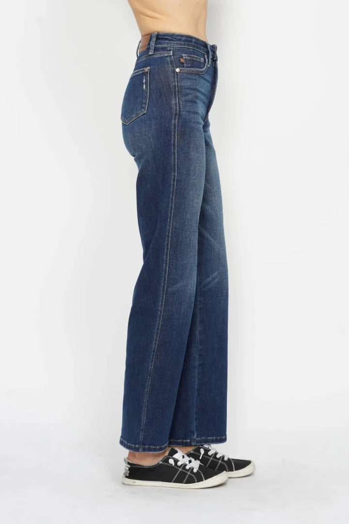 Judy Blue Tummy Control Denim Jeans - High Waist Dark Blue - AMVIM