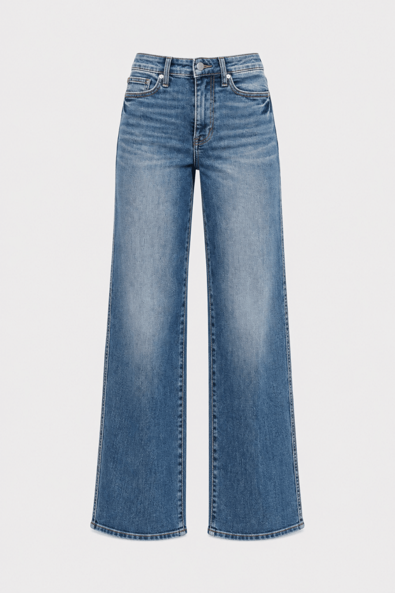 Judy Blue Tummy Control Straight-Leg Jeans - Mid Rise Medium Blue - AMVIM