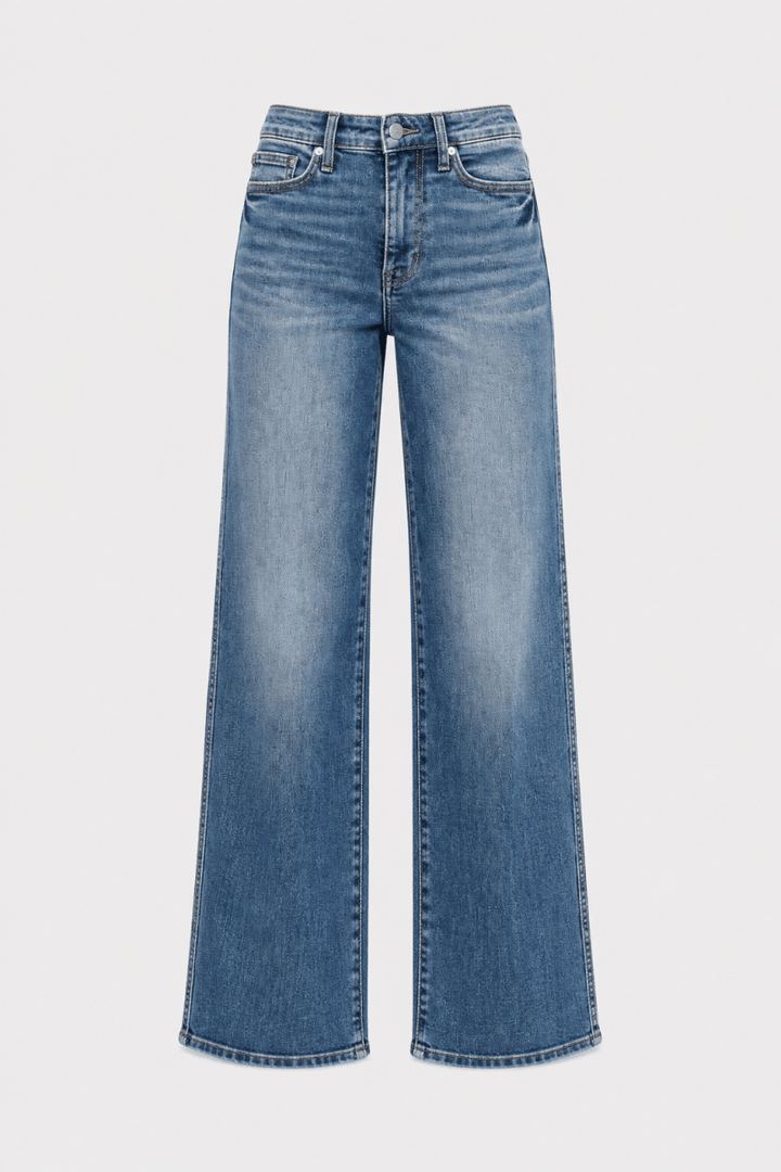 Judy Blue Tummy Control Straight-Leg Jeans - Mid Rise Medium Blue - AMVIM