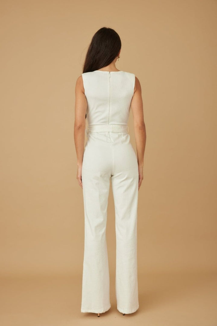 Jumpsuit rayon blend event wear with ring strap detail - AMVIM