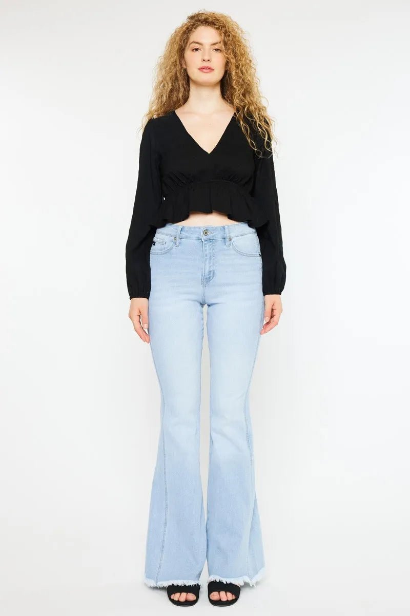 Kancan High Rise Curvy Flare Jeans - AMVIM