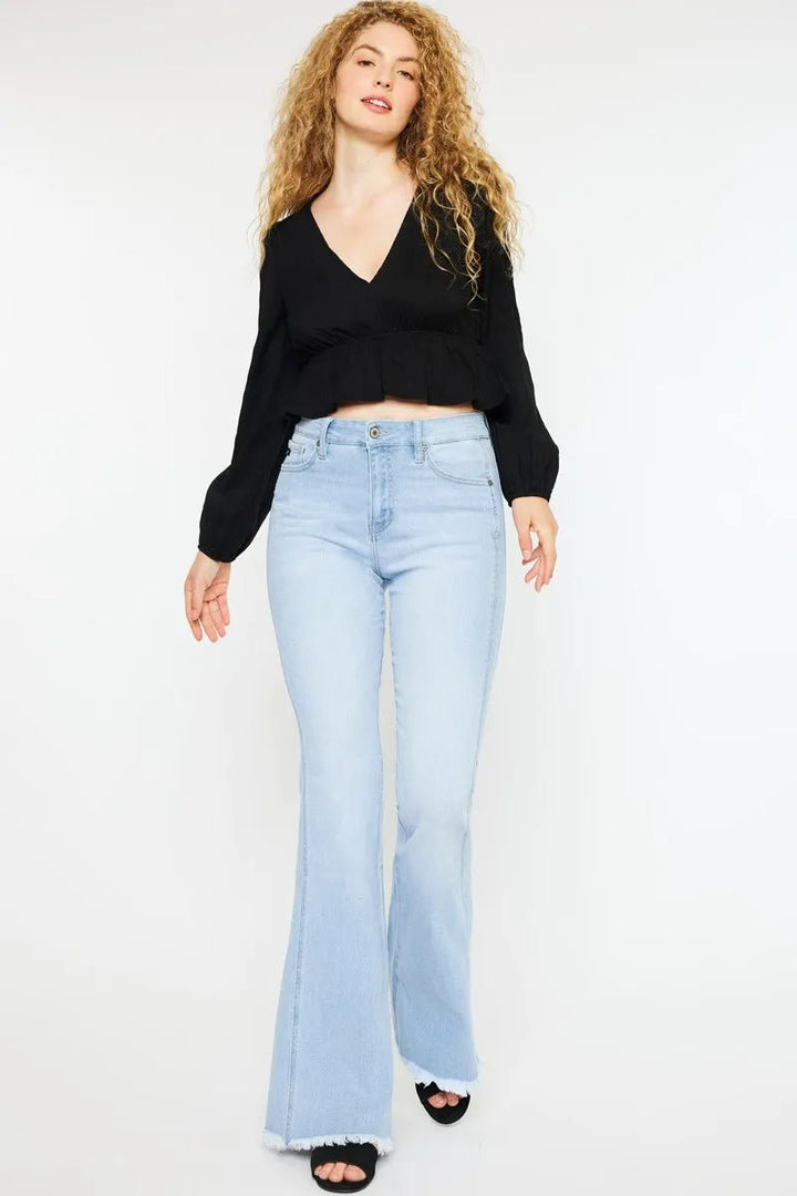 Kancan High Rise Curvy Flare Jeans - AMVIM