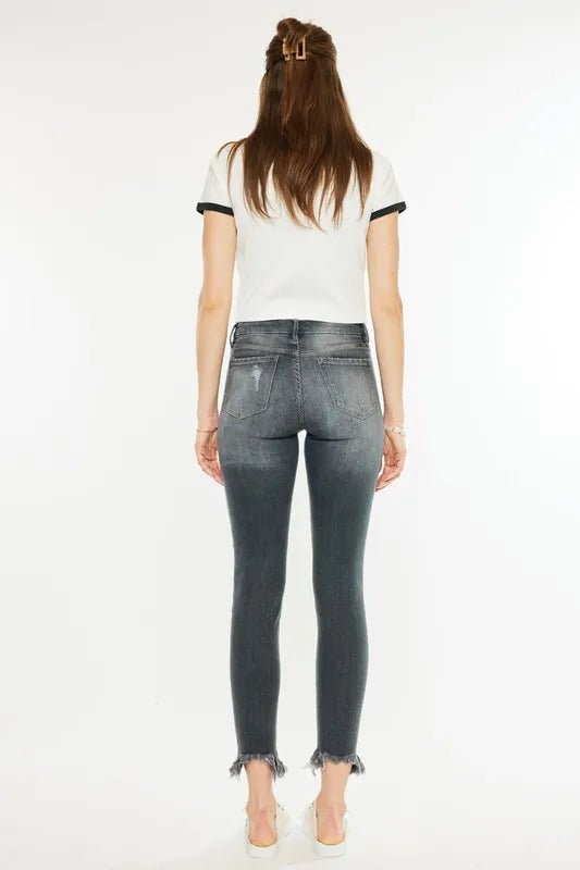Kancan High Rise Distressed Ankle Skinny Jeans - AMVIM