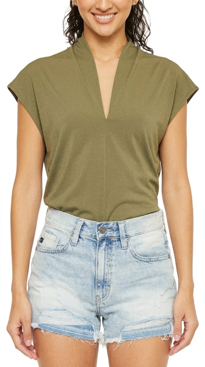 Kancan High Rise Raw Hem Denim Shorts - AMVIM