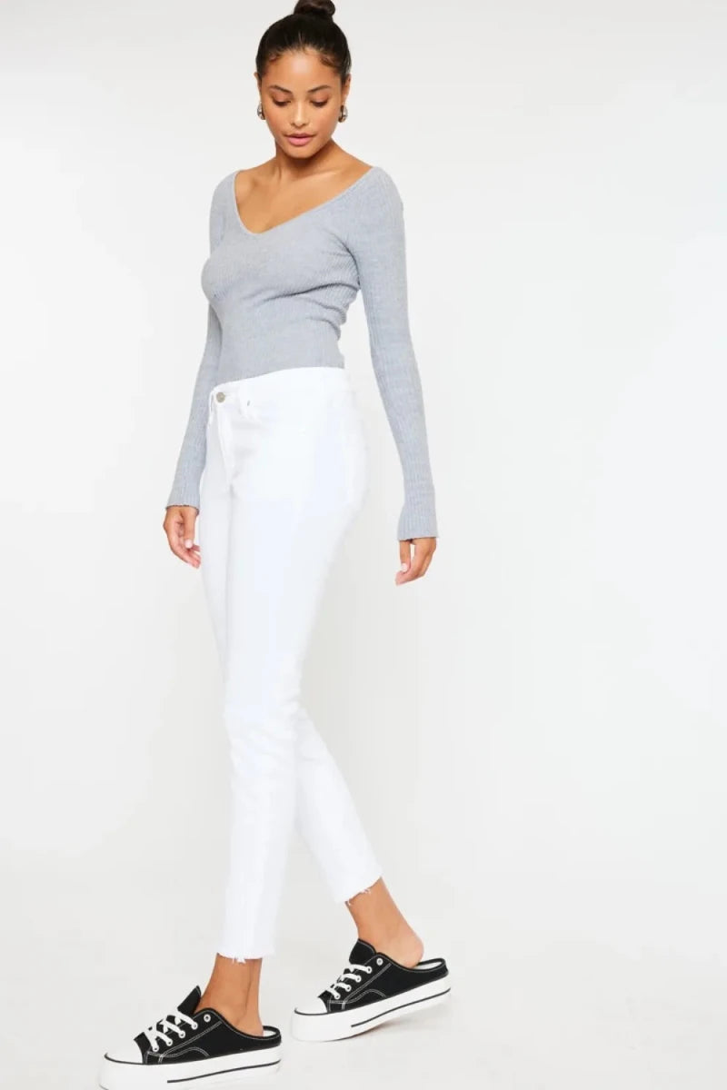 Kancan Mid Rise Ankle Skinny Jeans - AMVIM