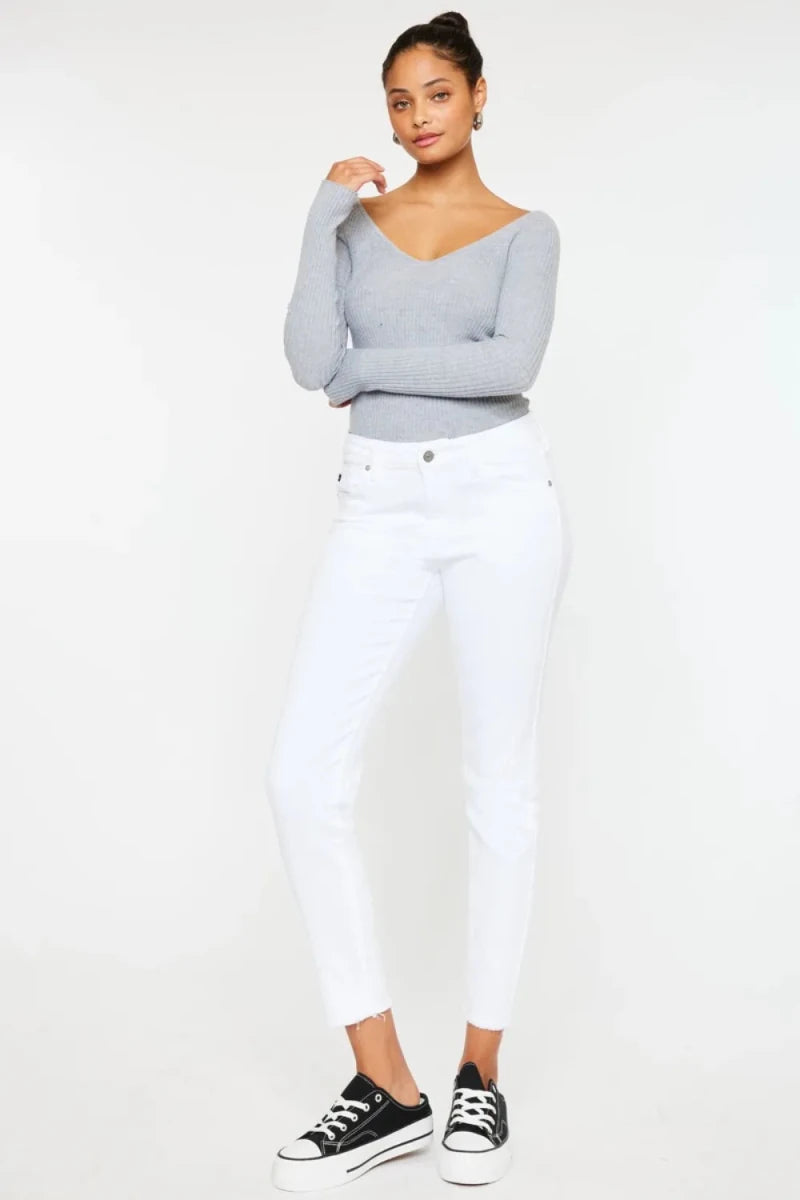 Kancan Mid Rise Ankle Skinny Jeans - AMVIM