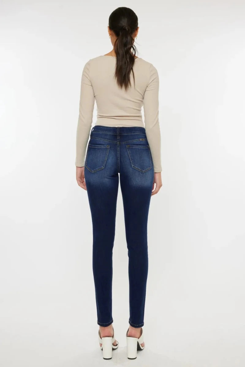 Kancan Mid Rise Gradient Skinny Jeans - AMVIM