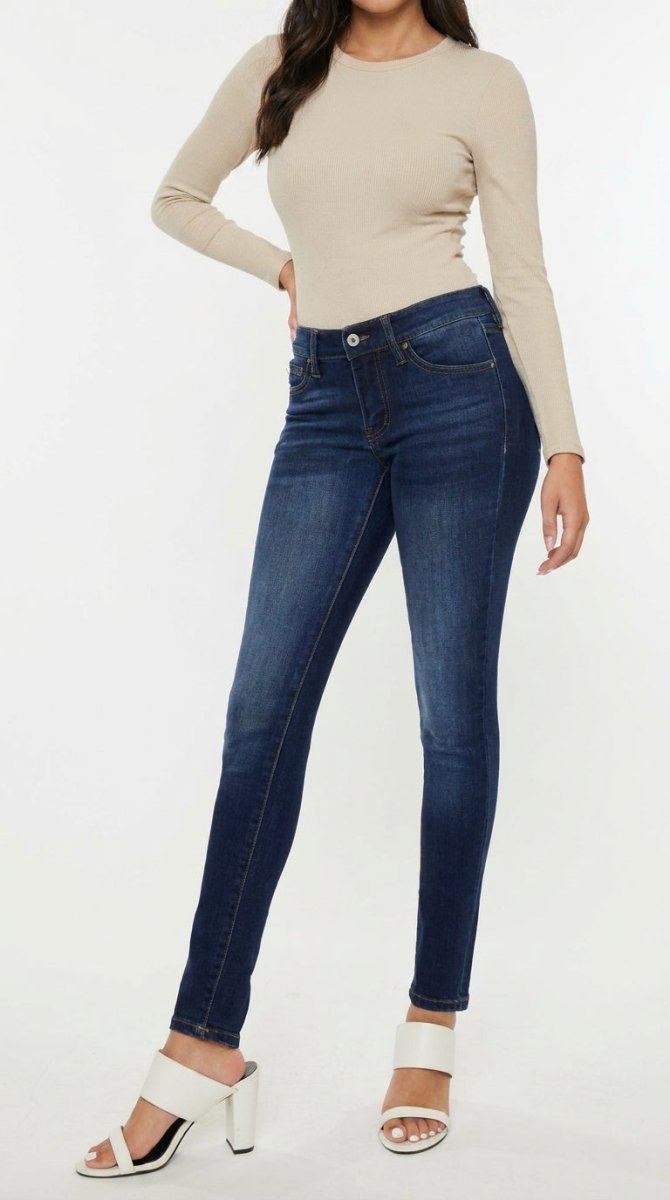 Kancan Mid Rise Gradient Skinny Jeans - AMVIM