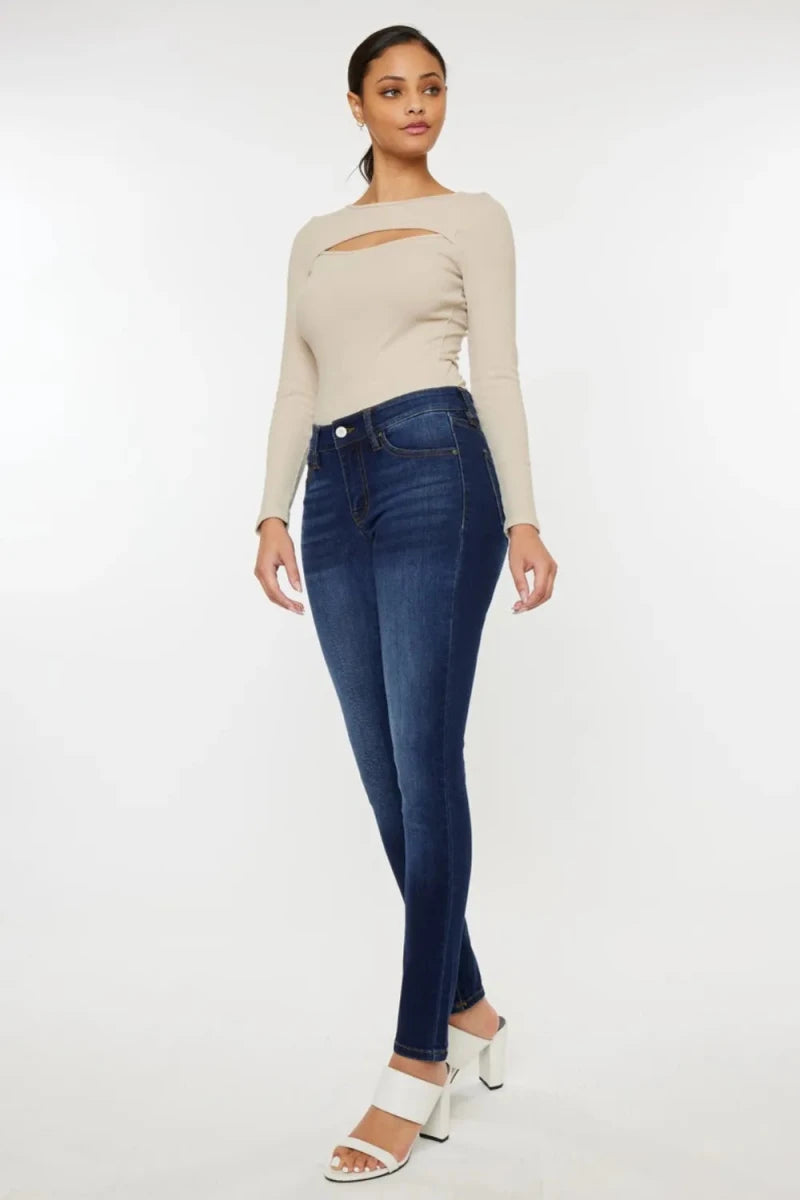 Kancan Mid Rise Gradient Skinny Jeans - AMVIM