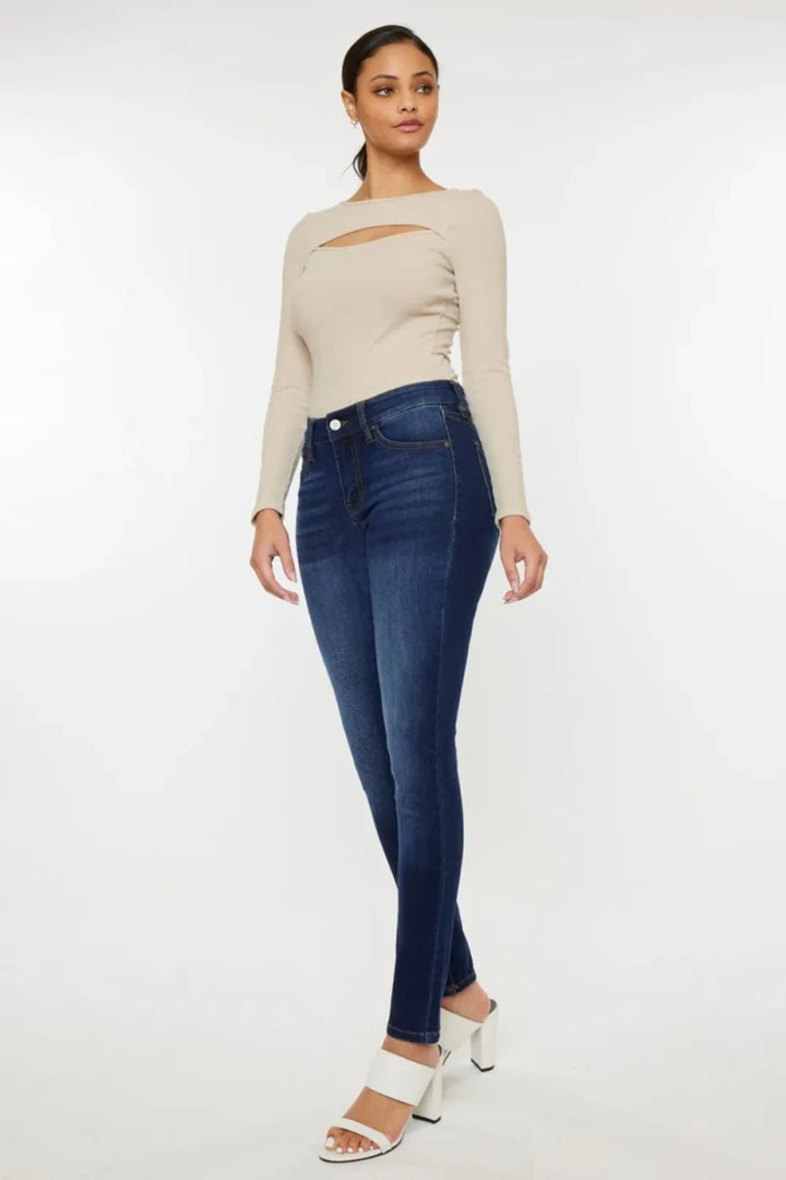 Kancan Mid Rise Gradient Skinny Jeans - AMVIM