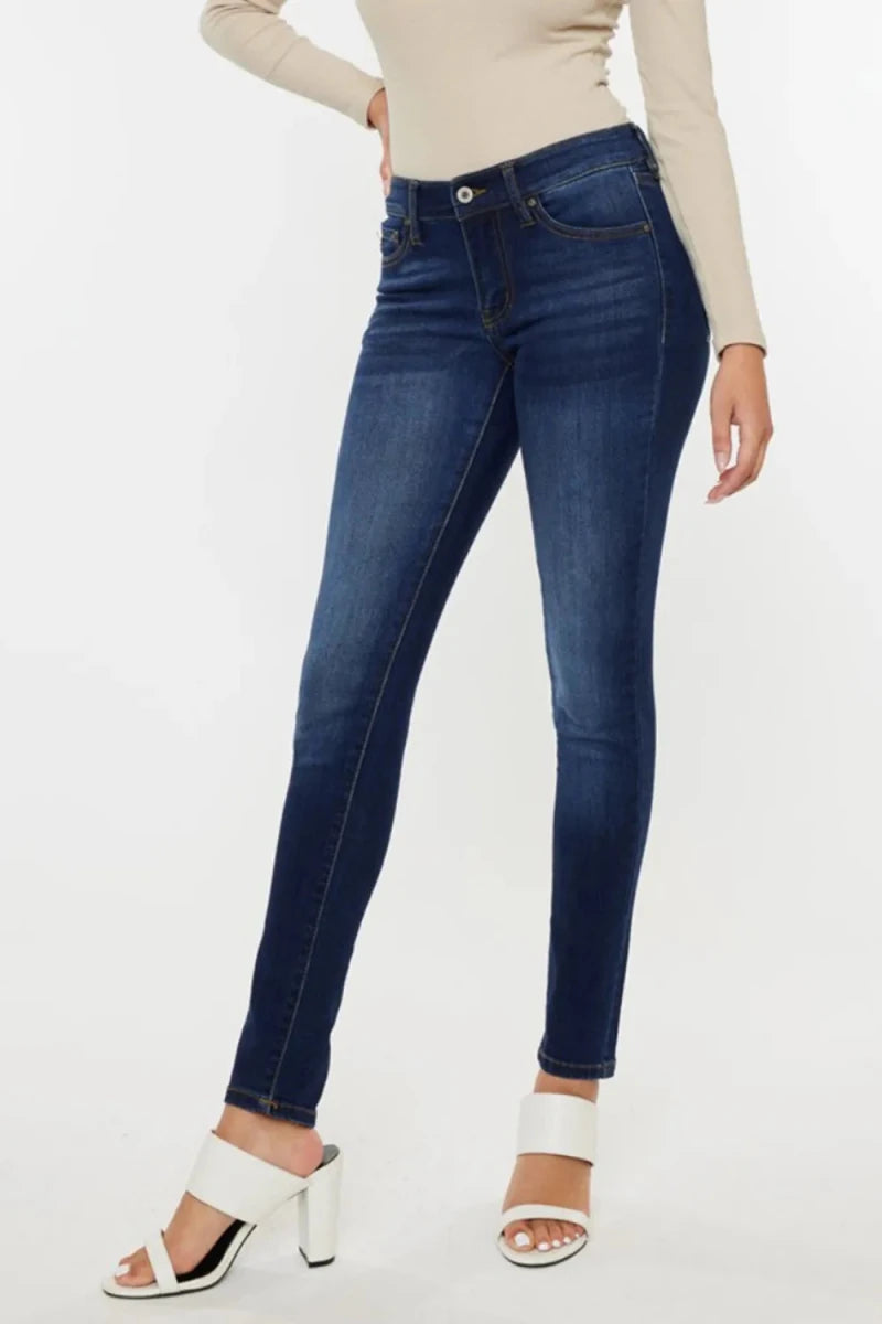 Kancan Mid Rise Gradient Skinny Jeans - AMVIM