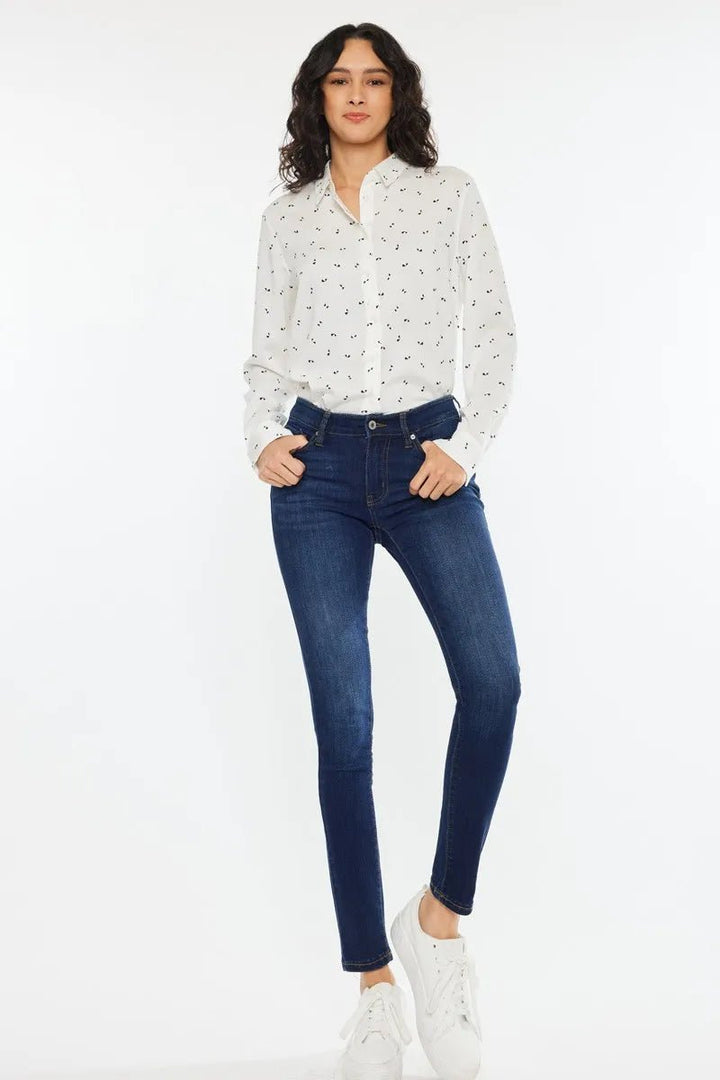 Kancan Mid Rise Super Skinny Jeans - AMVIM