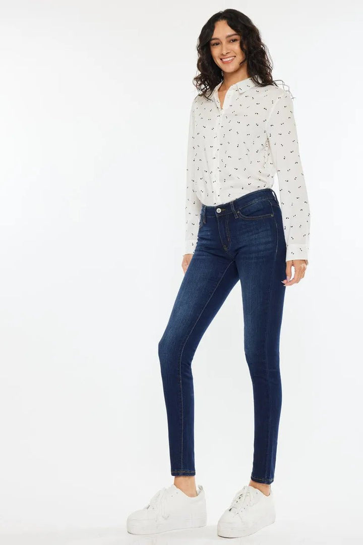 Kancan Mid Rise Super Skinny Jeans - AMVIM