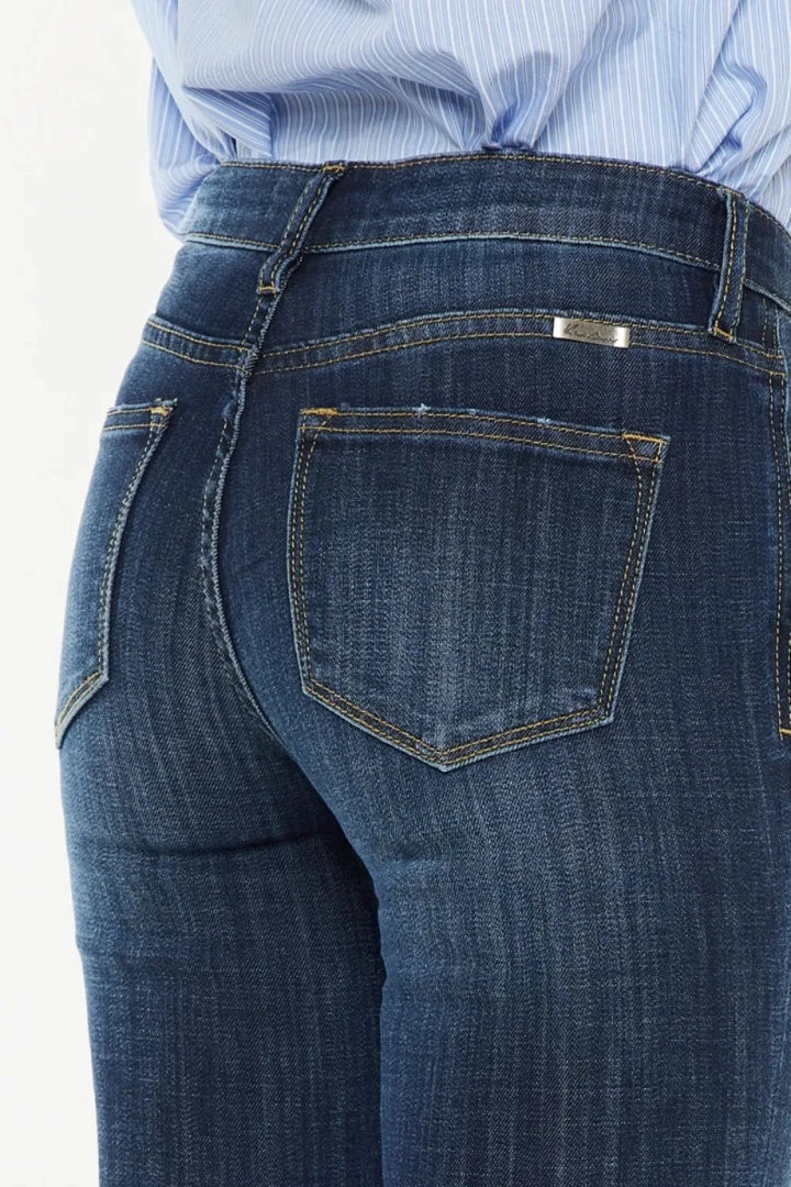 Kancan Plus Size Mid Rise Flare Jeans - AMVIM
