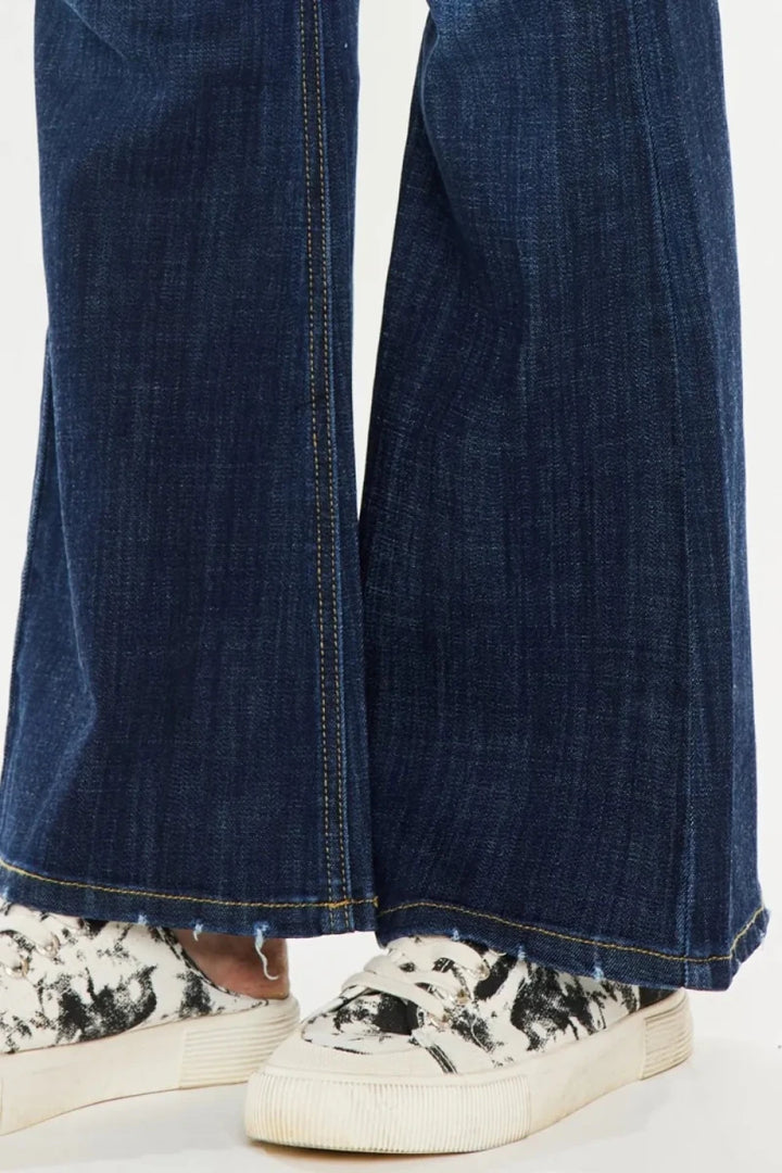 Kancan Plus Size Mid Rise Flare Jeans - AMVIM