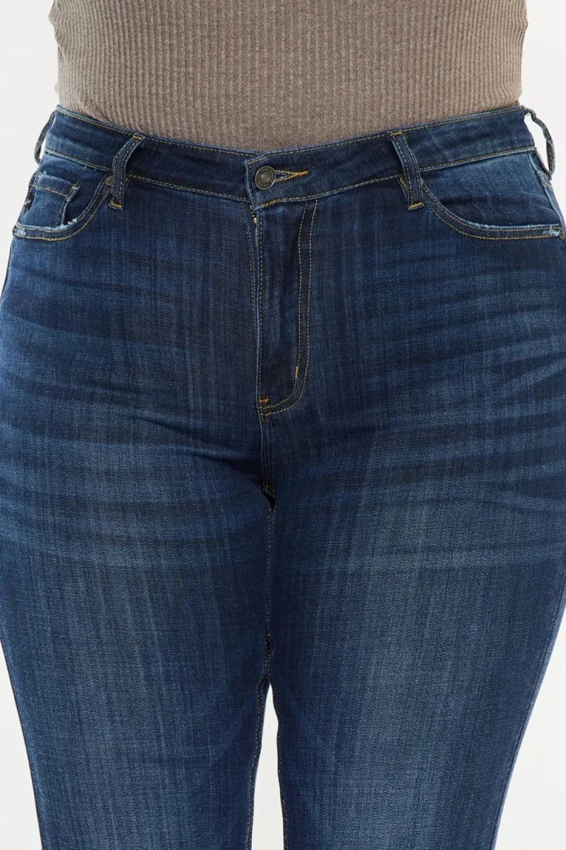 Kancan Plus Size Mid Rise Flare Jeans - AMVIM