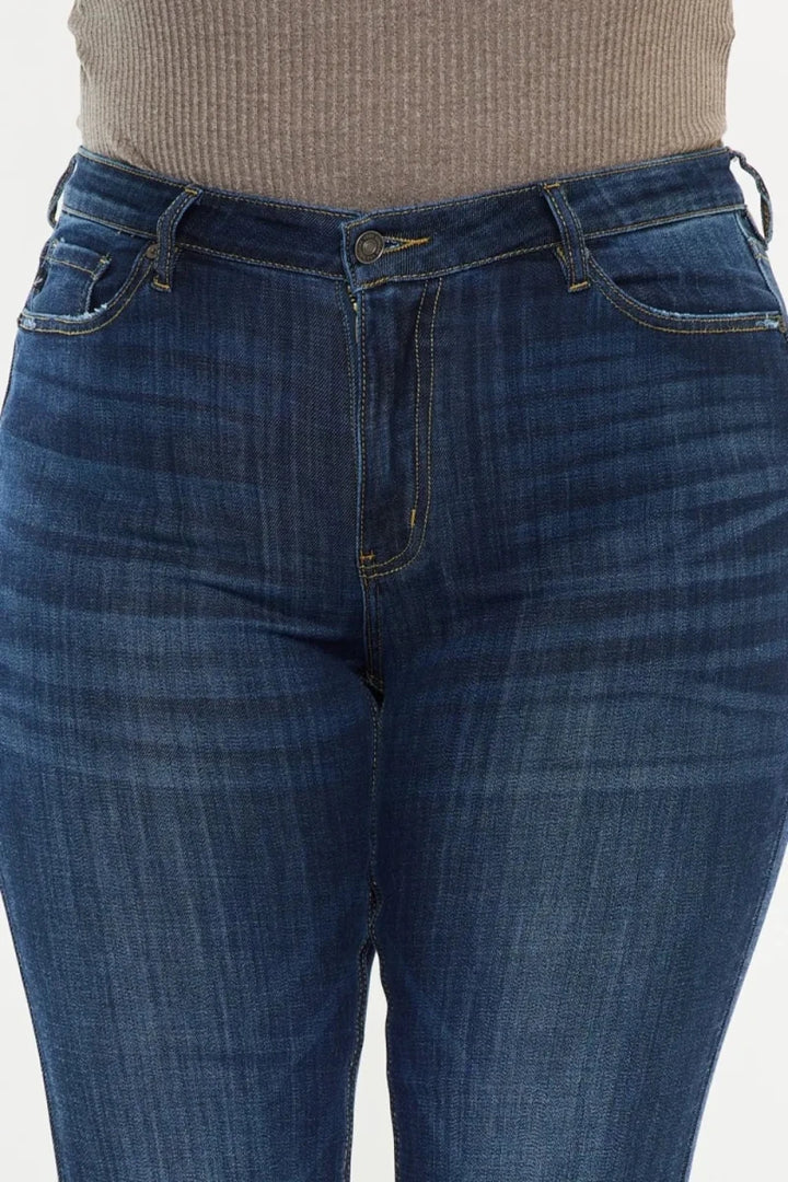 Kancan Plus Size Mid Rise Flare Jeans - AMVIM