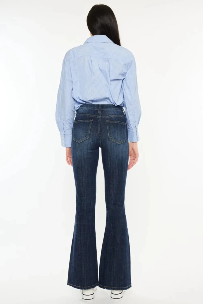 Kancan Plus Size Mid Rise Flare Jeans - AMVIM