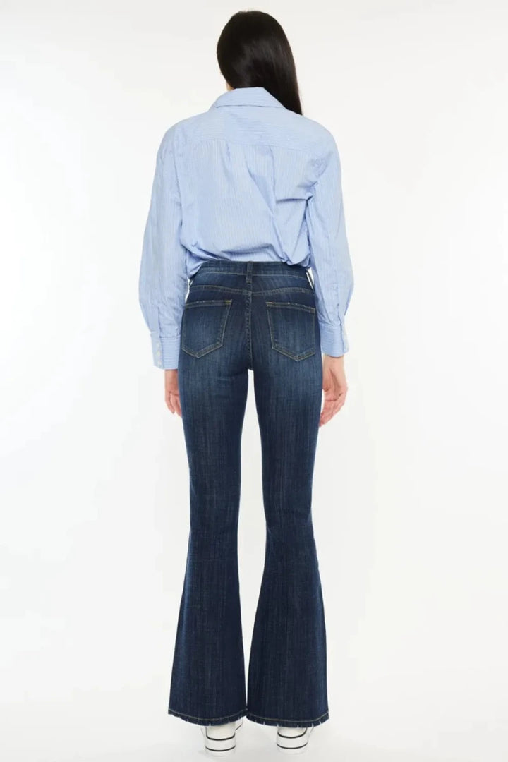 Kancan Plus Size Mid Rise Flare Jeans - AMVIM