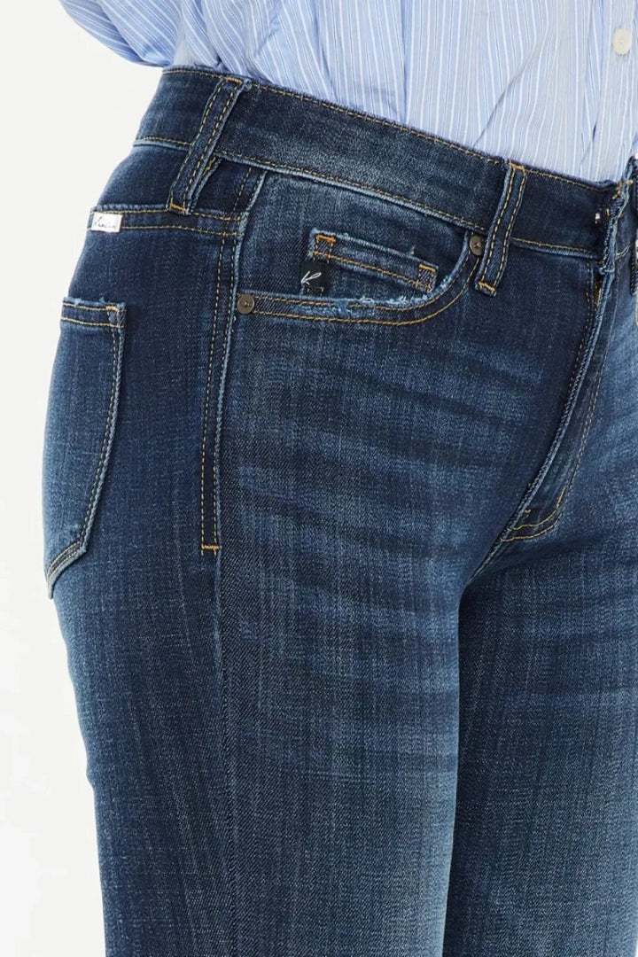 Kancan Plus Size Mid Rise Flare Jeans - AMVIM
