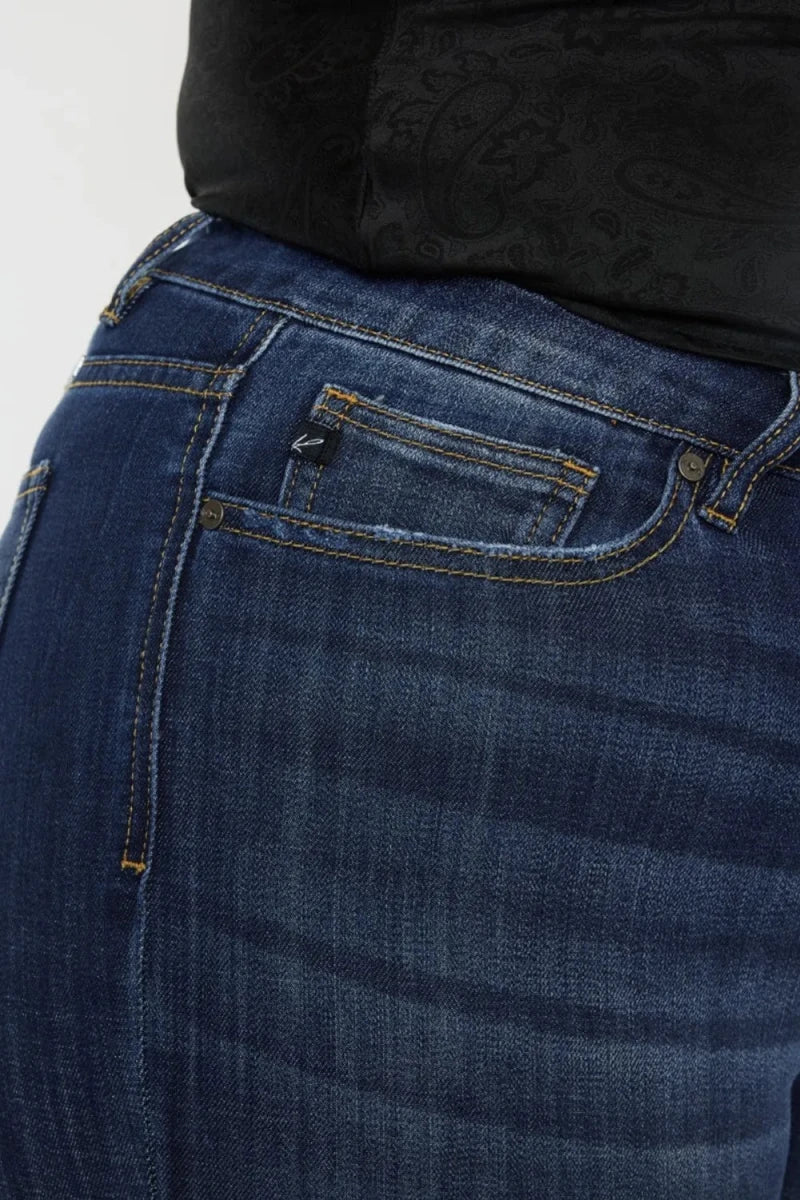 Kancan Plus Size Mid Rise Slim Flare Jeans - AMVIM