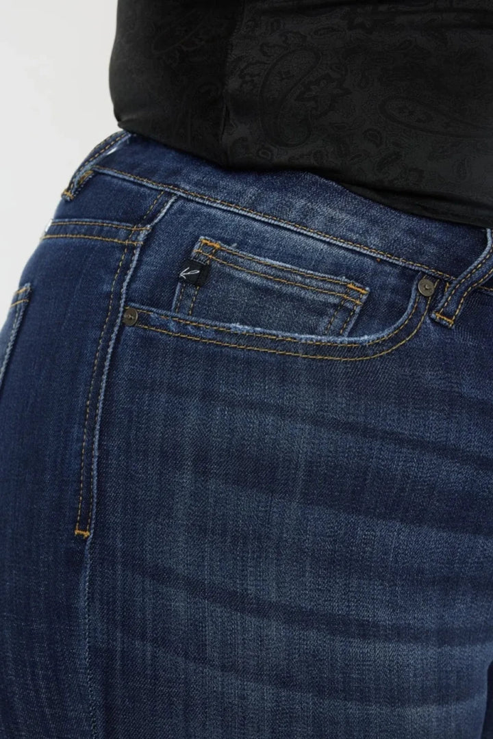 Kancan Plus Size Mid Rise Slim Flare Jeans - AMVIM