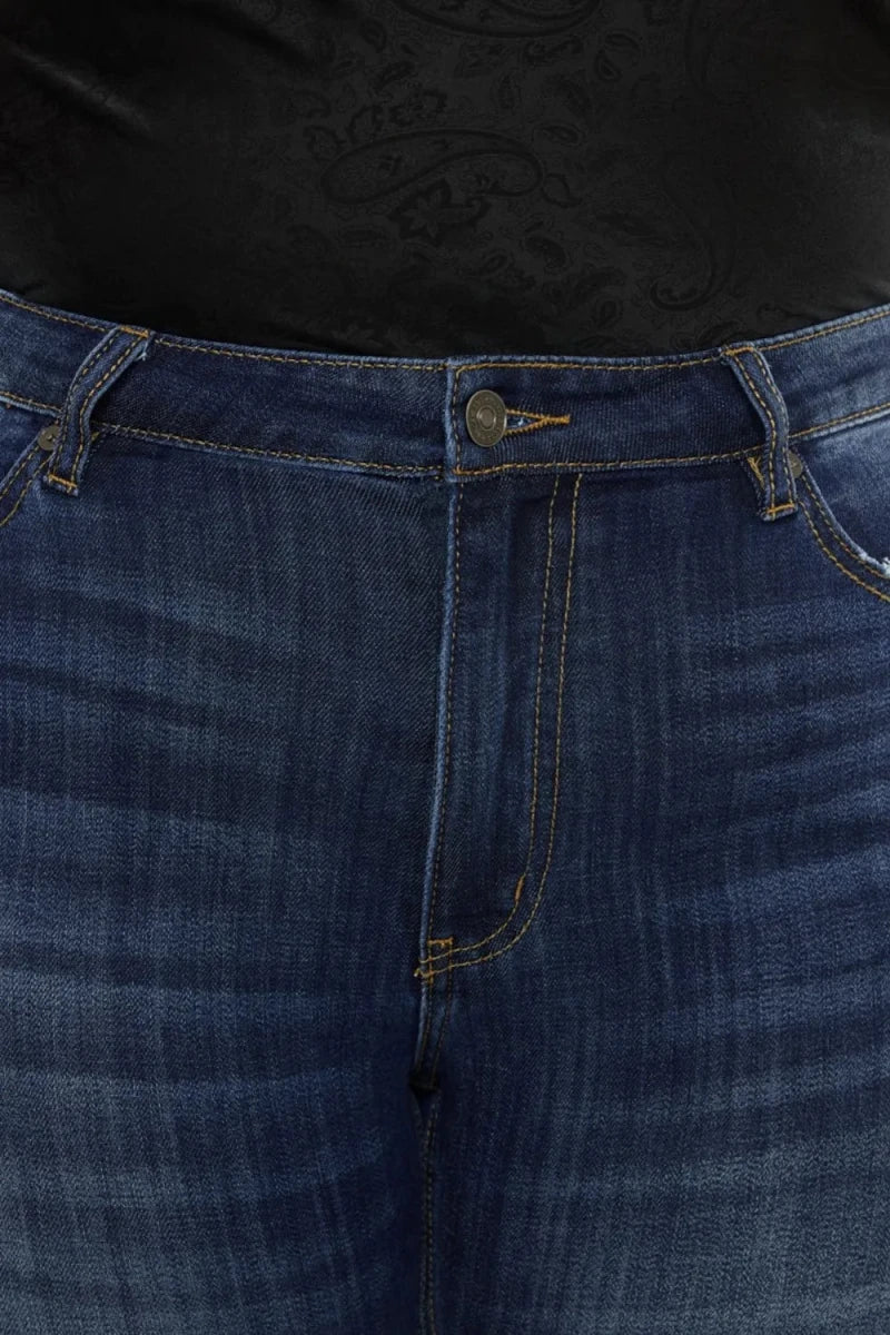 Kancan Plus Size Mid Rise Slim Flare Jeans - AMVIM