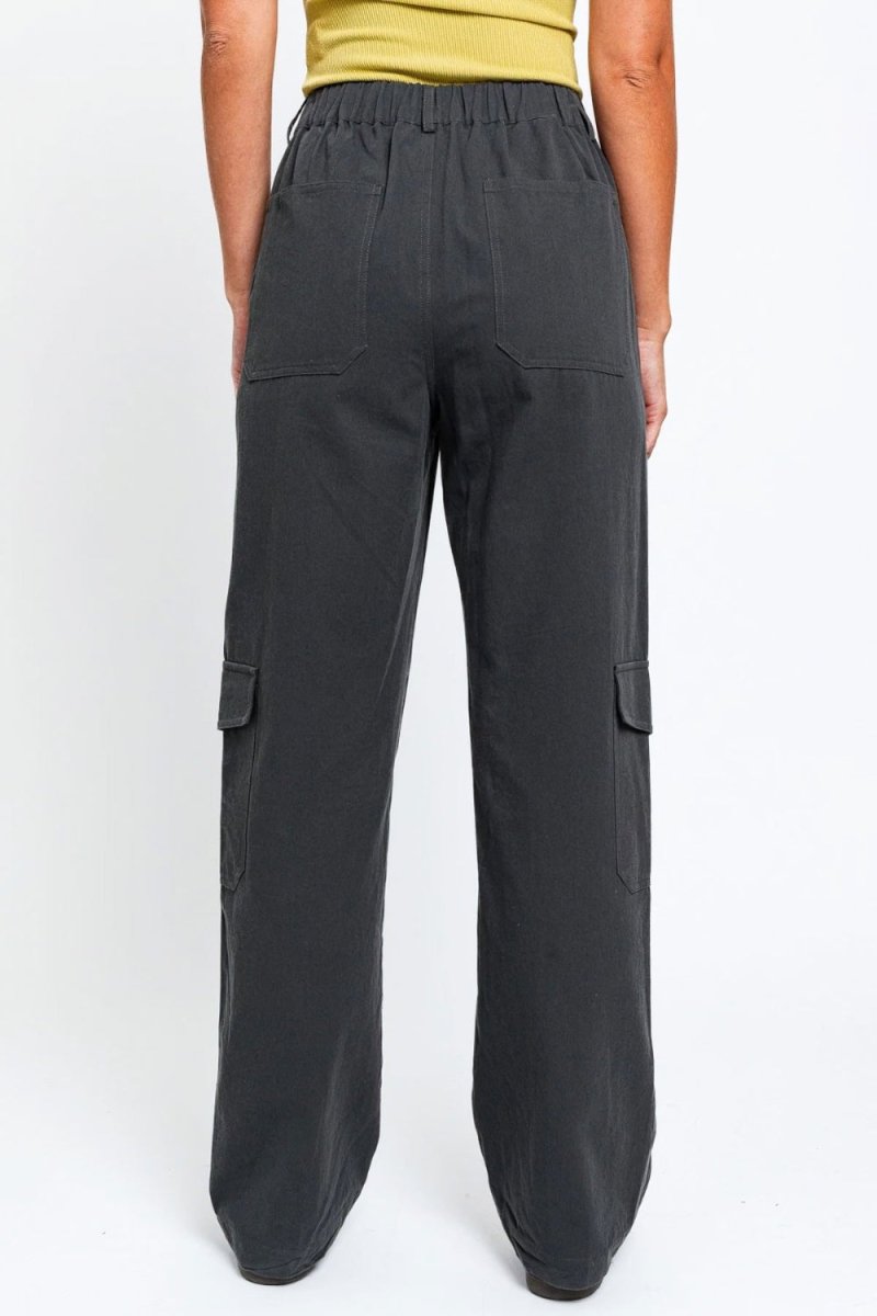 Le Lis High Waisted Wide Leg Cargo Pants with Pockets - AMVIM