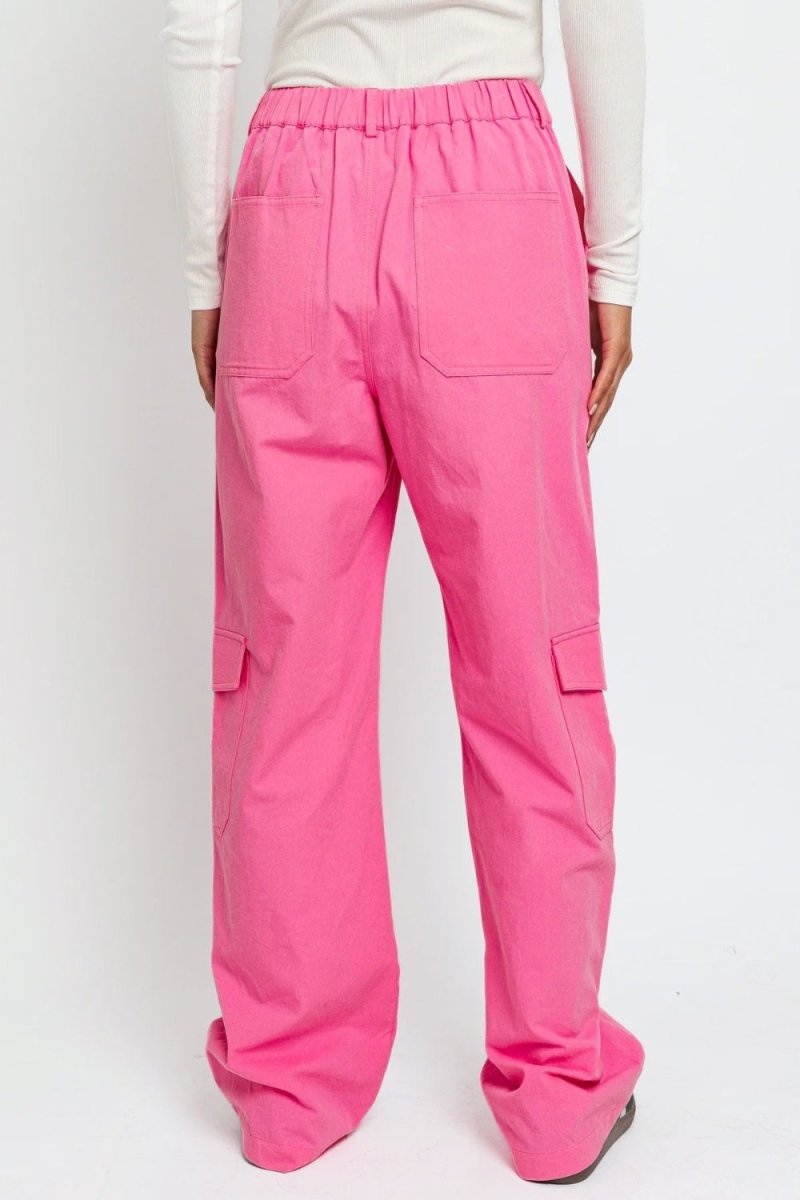 Le Lis High Waisted Wide Leg Cargo Pants with Pockets - AMVIM