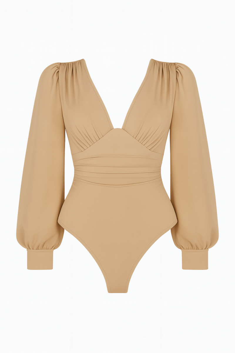 Long Sleeve Peasant Style Bodysuit - AMVIM