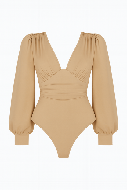 Long Sleeve Peasant Style Bodysuit - AMVIM