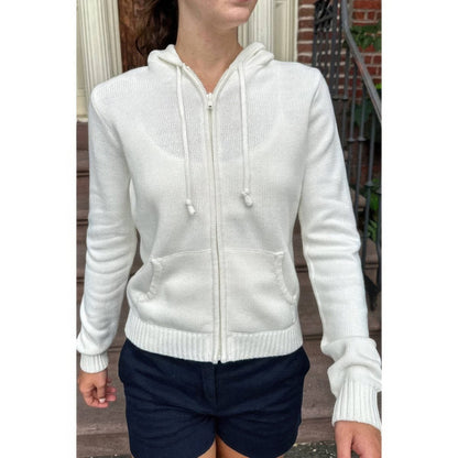 Men's Solid Ribbed Knit Hoodie with Zipper Pockets - AMVIM