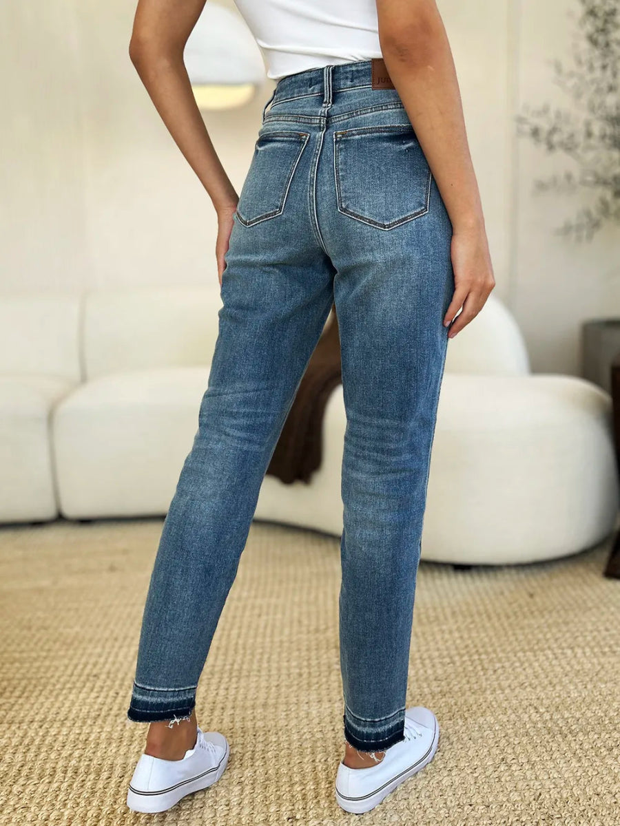 Mid Rise Rigid Magic Hem Jeans for Everyday Wear - AMVIM