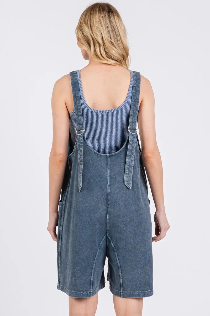Mittoshop Low Scoop Neck Tank Washed French Terry Romper - AMVIM