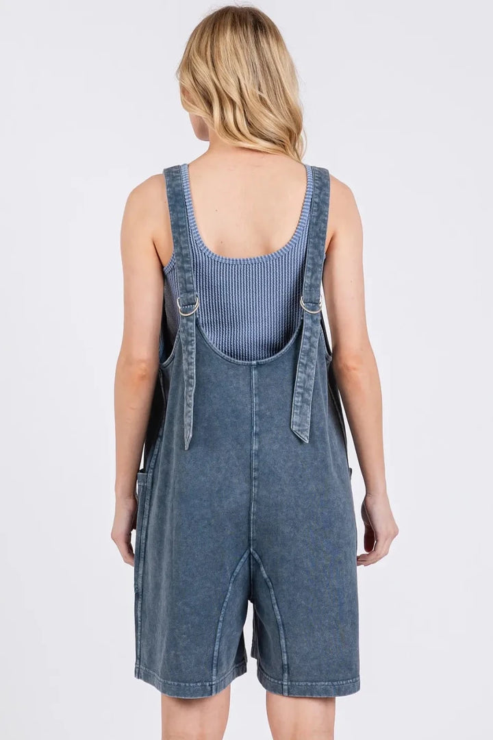 Mittoshop Low Scoop Neck Tank Washed French Terry Romper - AMVIM