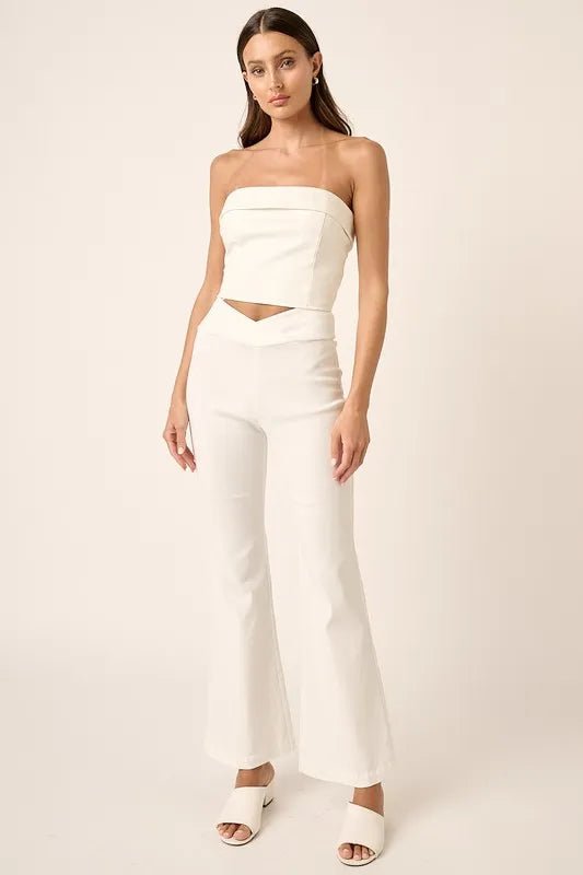 Mittoshop Surplice V Waist Flare Pants - AMVIM